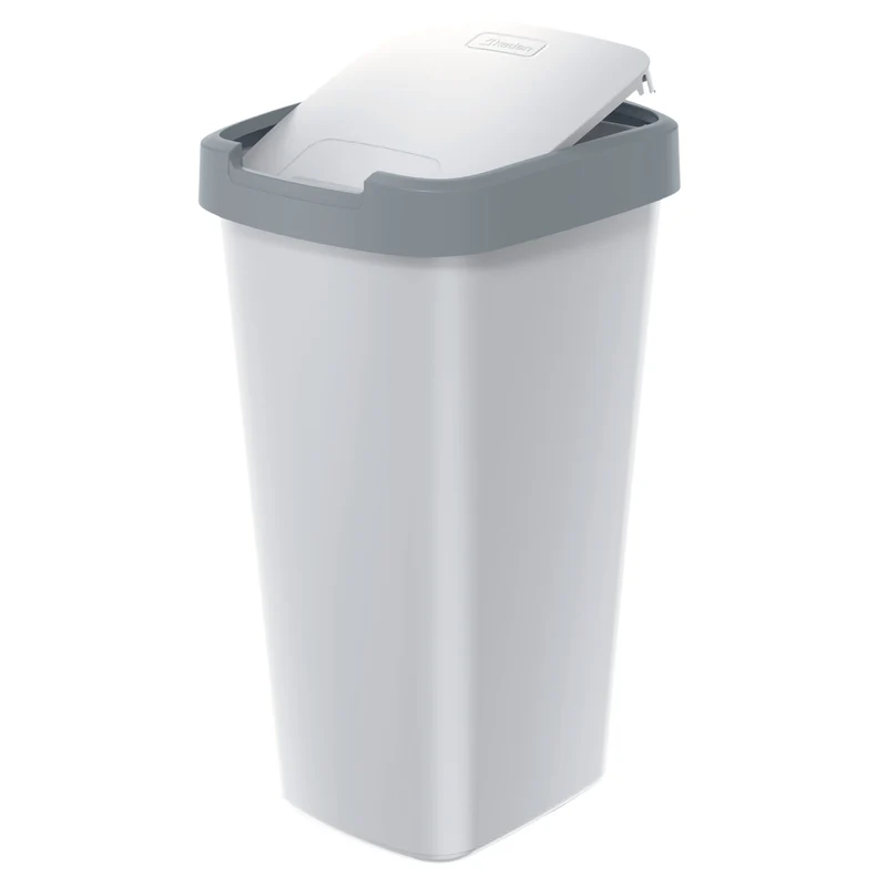 KEDEN COMPACTA Q 25-liter trash can - ash gray with a light gray frame