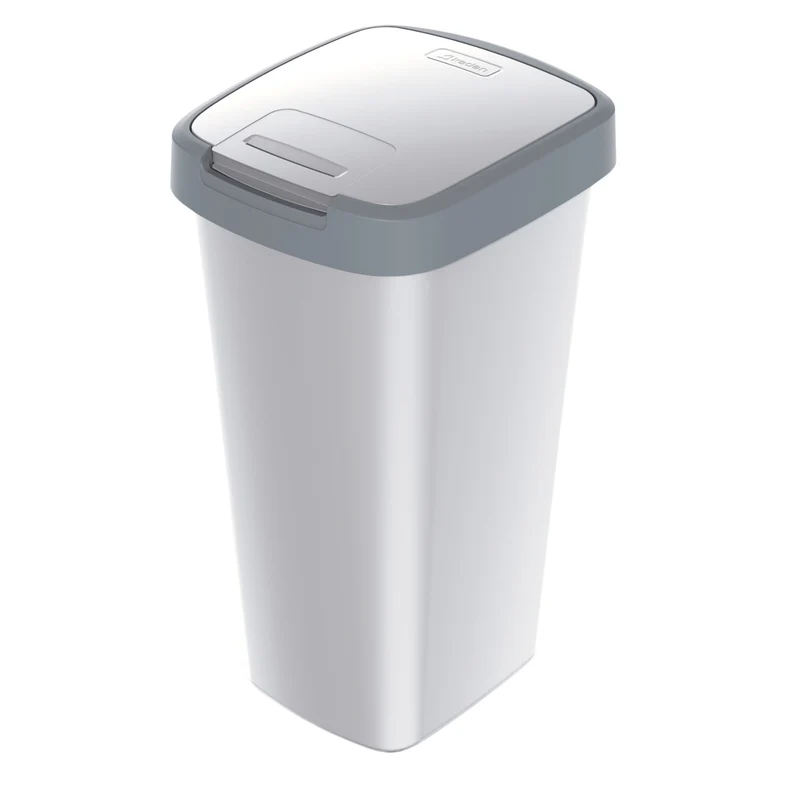 KEDEN COMPACTA Q 25-liter trash can - ash gray with a light gray frame