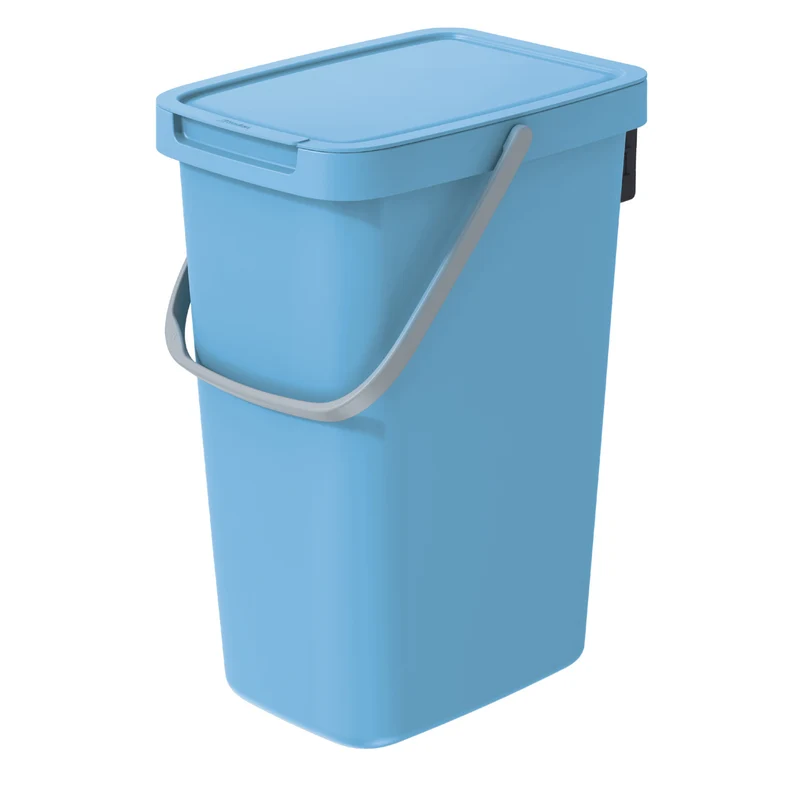 Keden Systema Q Sorting Waste Bin 12L Recycling Bin Separation Segregation Lidded with Handle Hanging Dustbin Garbage Can Slim Paper Glass Plastic Metal Bio