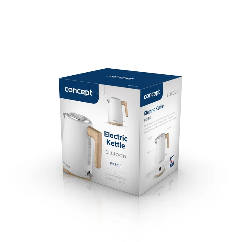 Concept Electric Kettle RK3315, 2200W, 1.7L, White – Sleek and Powerful Kettle for Fast Boiling and Modern Kitchens