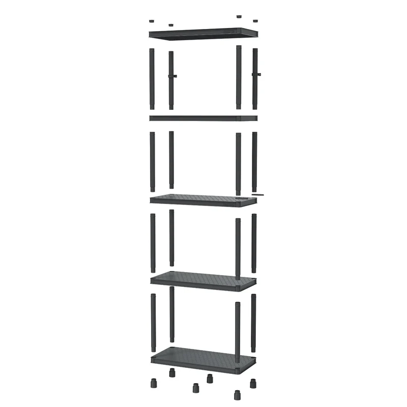 Stackaro Solid 75 Kistenberg shelving unit, max. total load 220 kg, 5 shelves, wall mounting, KSS75L5HD-S411