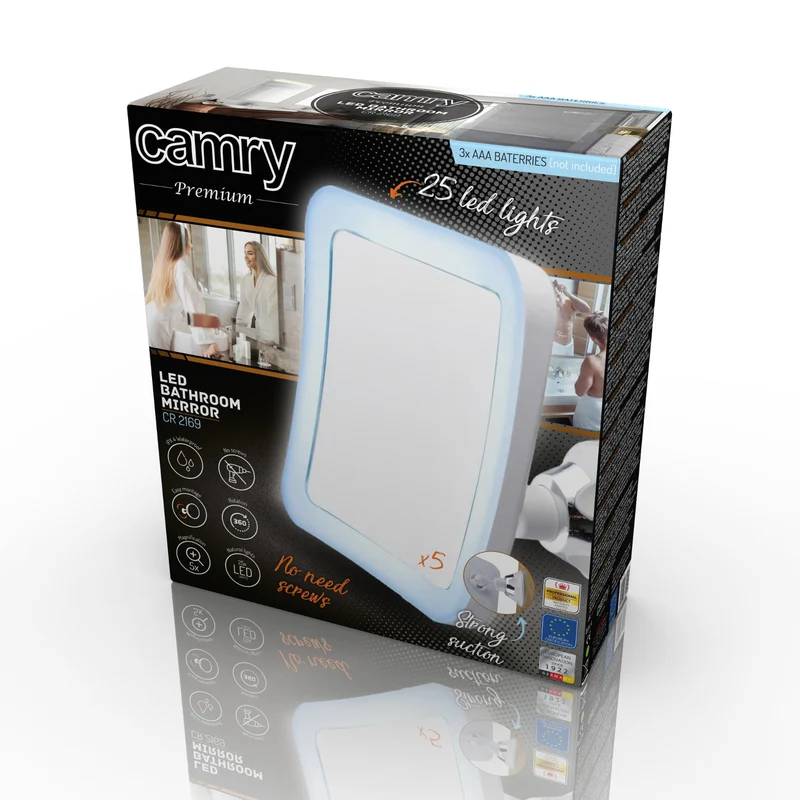Bathroom mirror, swivel with LED illumination CR 2169