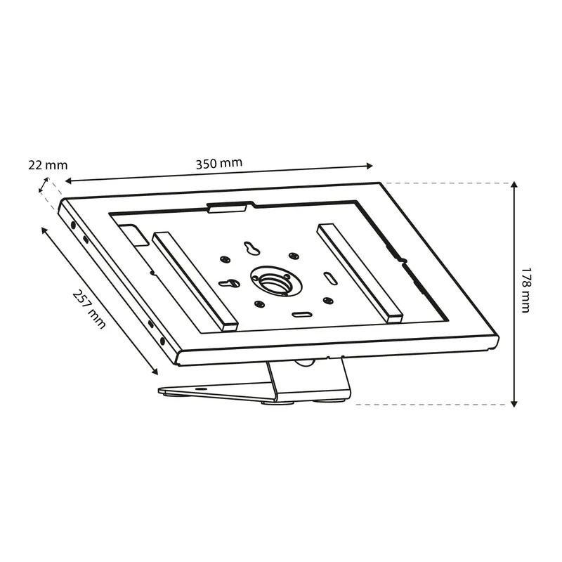 Maclean Tablet Advertising Mount with Lock, 12.4"-13", iPad Air/Pro, Samsung Tab S10+/S9+/S8+/S7+, 257x350x22mm, MC-956 B