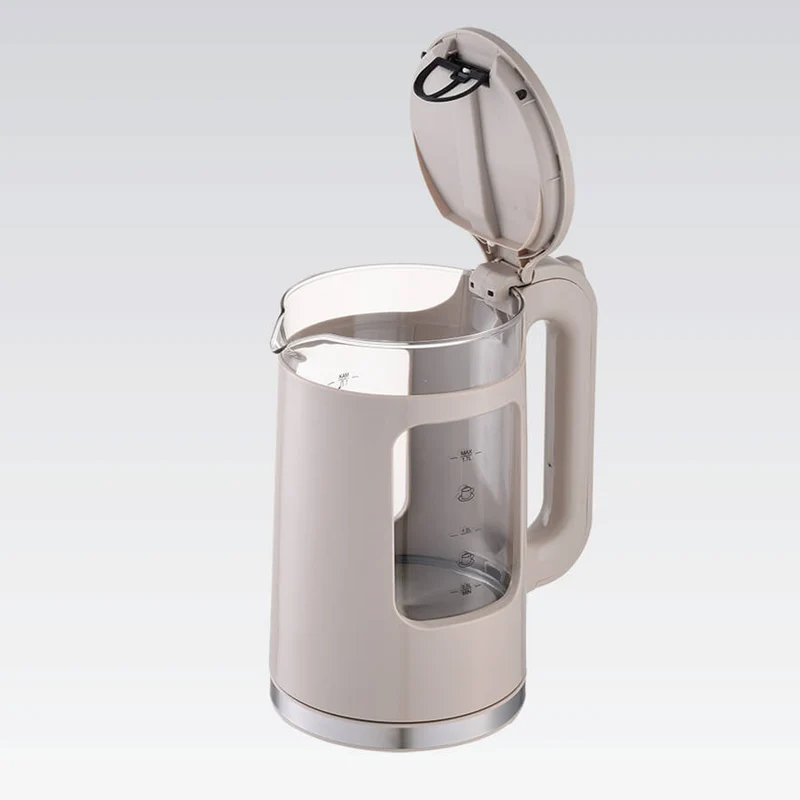 Maestro Glass Electric Kettle, 1.7 L capacity, 2200 W power, water level indicator, LED backlight, swivel base, beige, MR-065-BEIGE