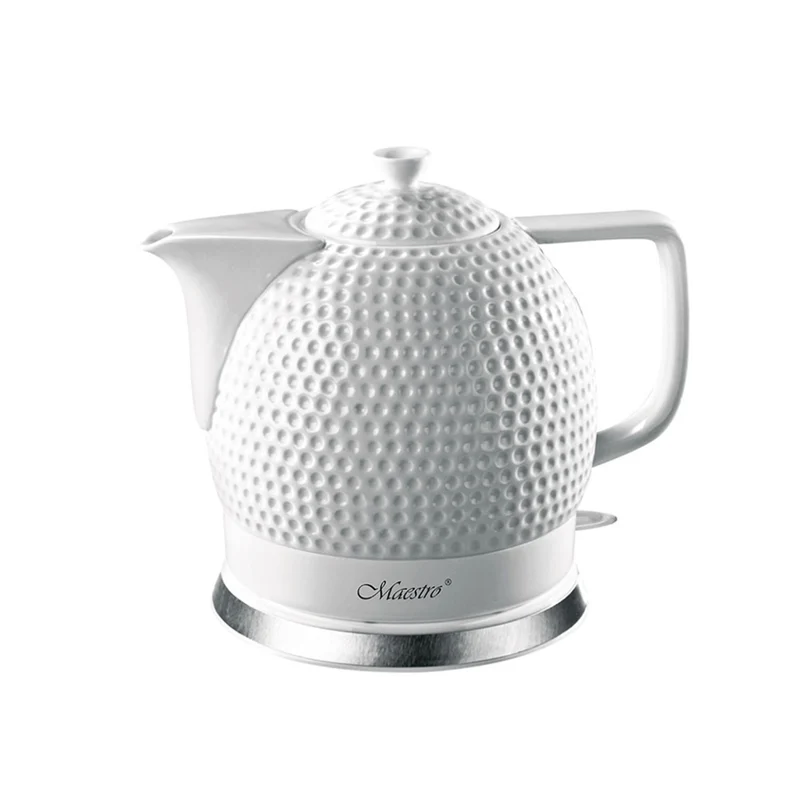 Maestro MR067 Ceramic Electric Kettle 1.2L 1200W Plastic-Free Water Cordless Jug Auto Shut Off Overheating Protection