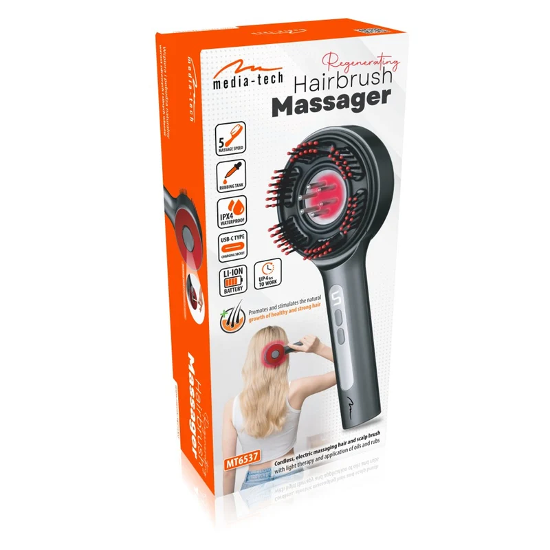 REGENERATING HAIRBRUSH MASSAGER MT6537 massaging hair and scalp brush