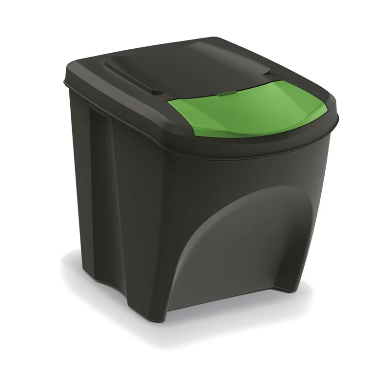 Keden Sortibox 3 x 25L Sorting Waste Bins Set Recycling Trash Can Segregation Bins Coloured Lids