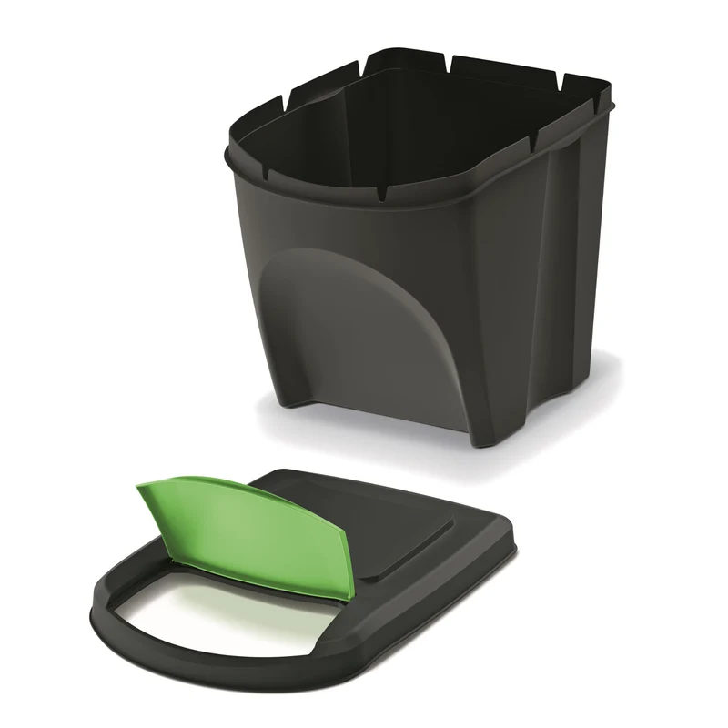 Keden Sortibox 3 x 25L Sorting Waste Bins Set Recycling Trash Can Segregation Bins Coloured Lids