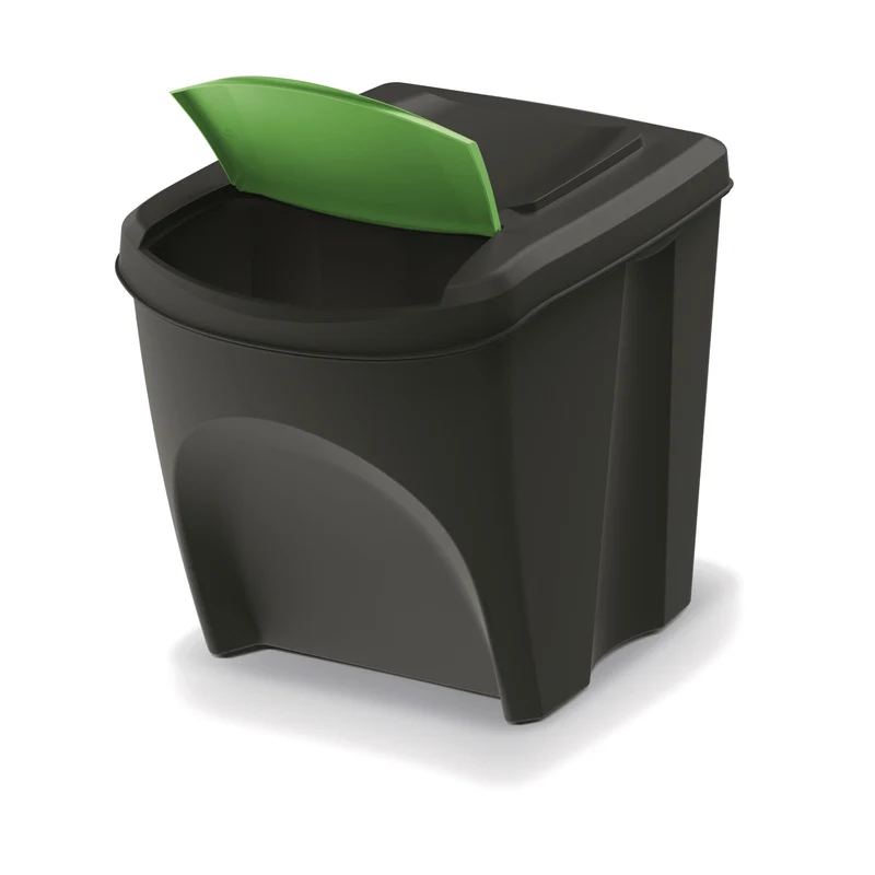Keden Sortibox 3 x 25L Sorting Waste Bins Set Recycling Trash Can Segregation Bins Coloured Lids