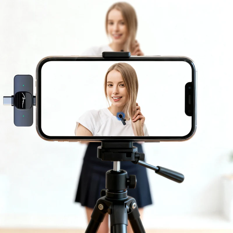 MICRO-MIC DUO - 2x wireless lapel microphone (set), clip-on, iOS & Android (OTG), mini, super-sensitive. USB-C & LIGHTNING, Mediatech