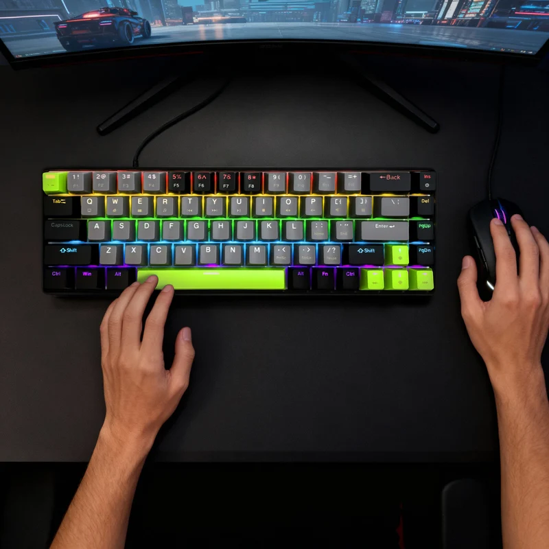 Mechanical keyboard 60% RED CORE MX60 MT1260, key backlighting, Mediatech