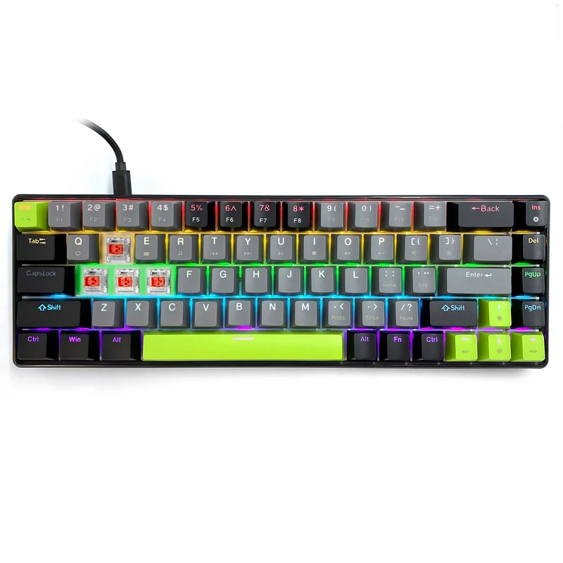 Mechanical keyboard 60% RED CORE MX60 MT1260, key backlighting, Mediatech