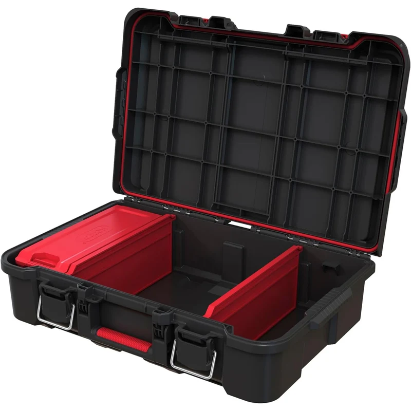 Keter tool case, removable compartments, organizer, black, Stack'N'Roll 253382