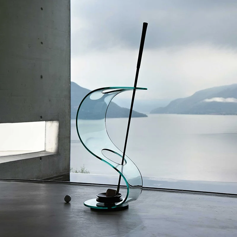 Glass Umbrella Stand COBRA by Elio Vigna for FIAM