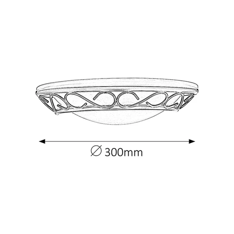 Rabalux semi-plophone, metal, alabaster glass shade, E14 socket, Athen