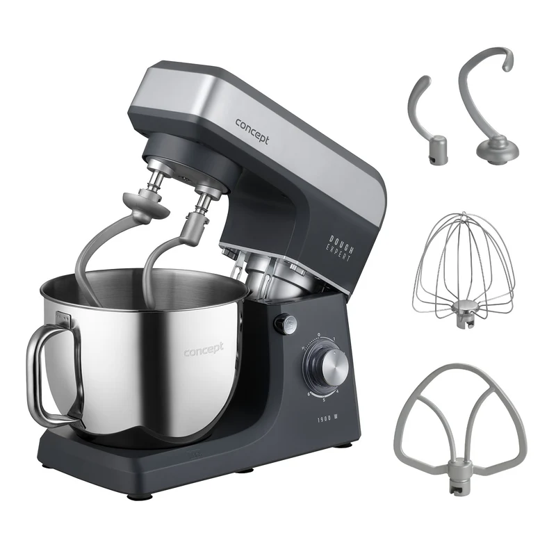 Concept Dough Expert Planetary Stand Mixer, 1900W, dual dough hook, bowl heating function, 6 speed settings, RM6010