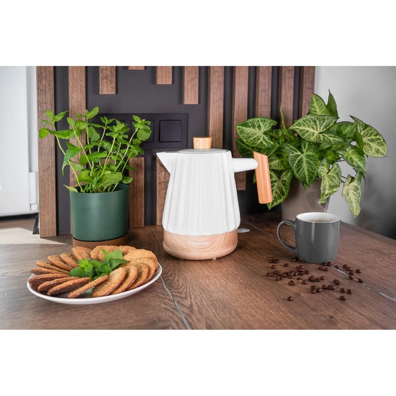 Concept electric kettle, ceramic, 1500W, 1.5L, white, RK0090