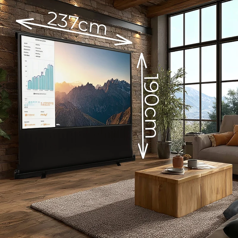 Maclean MC-964 portable projection screen, compact, floor, 100", 16:9
