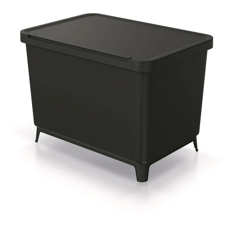 Keden Systema NKS60W4-427C Sorting Recycling Bin with 4x 10L Compartments Segregation Dustbin Trash Can with Lidded Bins - Black