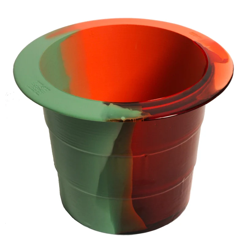 Resin Vase BABEL ICE BUCKET Clear Pink, Matt Dark Salmon and Mint by Gaetano Pesce for Fish Design
