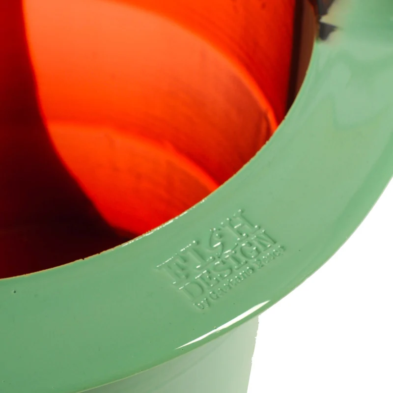 Resin Vase BABEL ICE BUCKET Clear Pink, Matt Dark Salmon and Mint by Gaetano Pesce for Fish Design