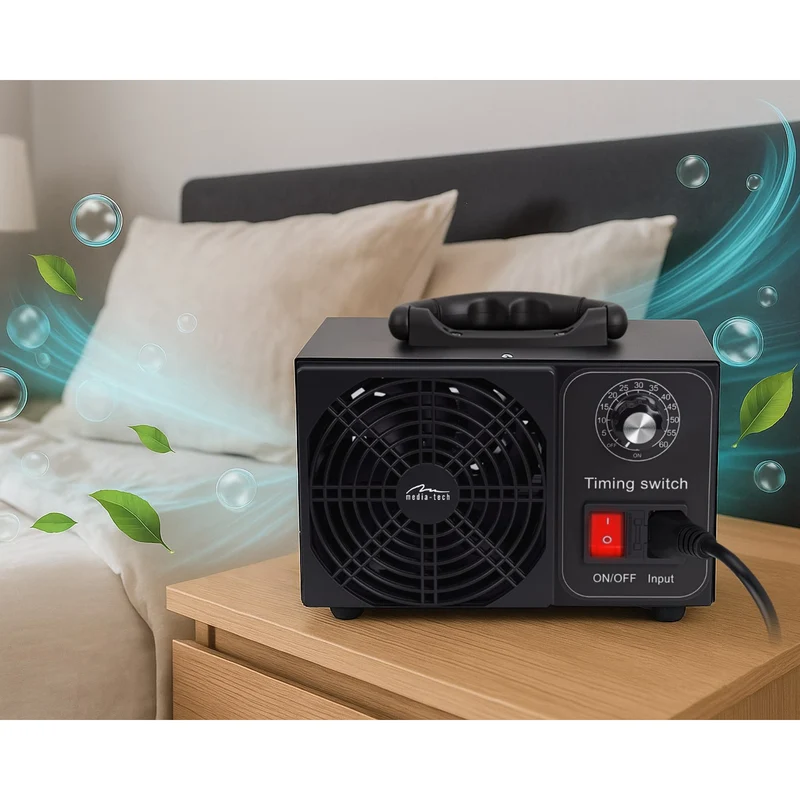 Professional ozone generator for disinfection and air purification, Mediatech, Ozone output: 60,000 mg/h, TIMER, Power: 140W, metal housing