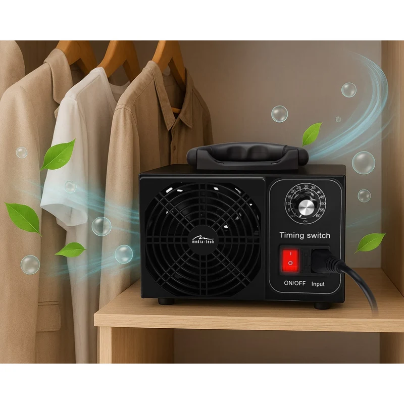 Professional ozone generator for disinfection and air purification, Mediatech, Ozone output: 60,000 mg/h, TIMER, Power: 140W, metal housing