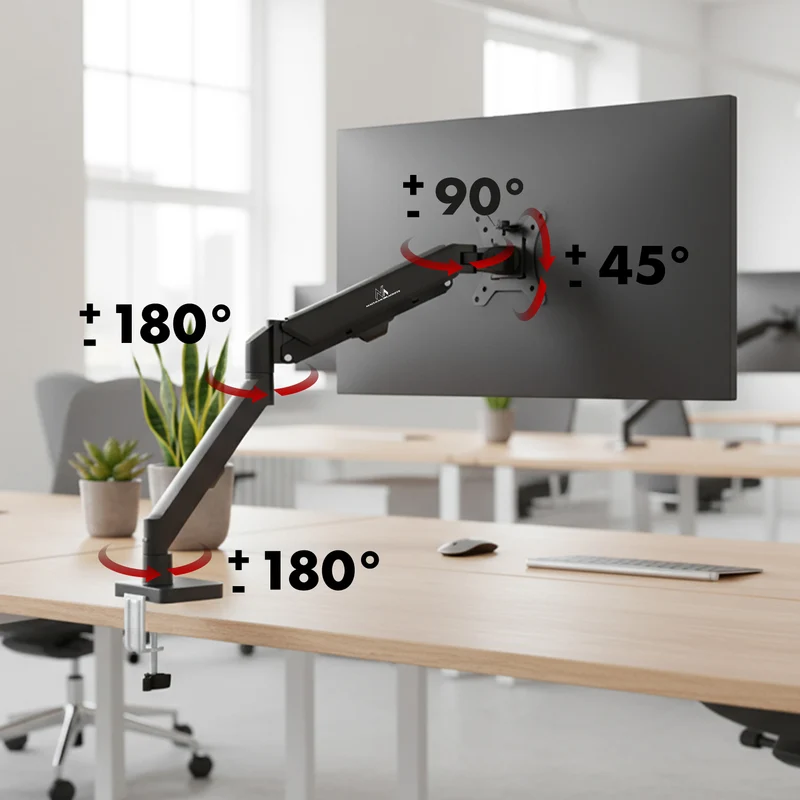 Maclean monitor mount, gas spring, 17"-32", 2-10kg, black, MC-133