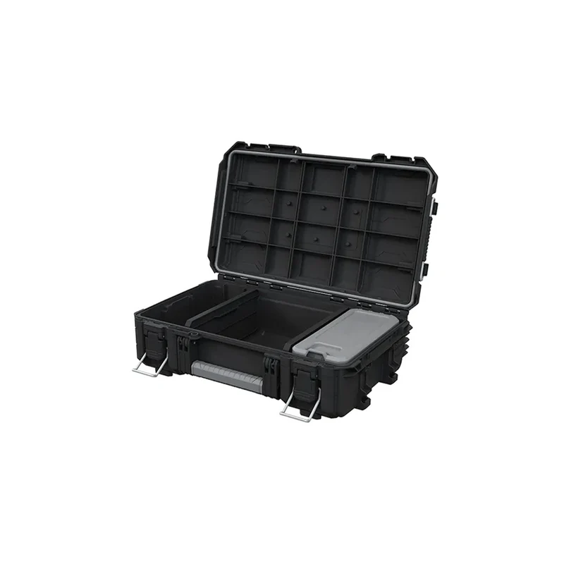 Set of 3 Keter ROC Pro Gear 2.0 tool chests, total capacity 110L, IP65 protection, removable telescoping handle, padlockable, 256982