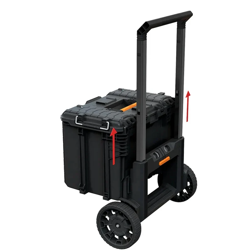 Set of 3 Keter ROC Pro Gear 2.0 tool chests, total capacity 110L, IP65 protection, removable telescoping handle, padlockable, 256982