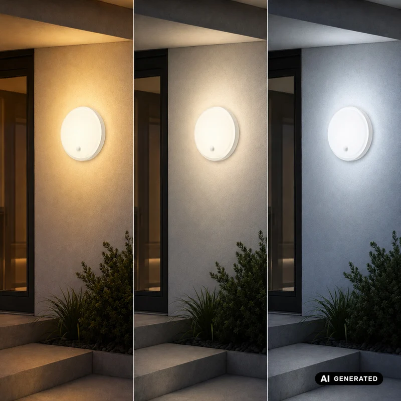 Maclean LED Lamp with Motion Sensor, PIR Sensor, White, 10W/15W/18W, IP65, Adjustable Color Temperature 3000K/4000K/6000K, MCE535 W