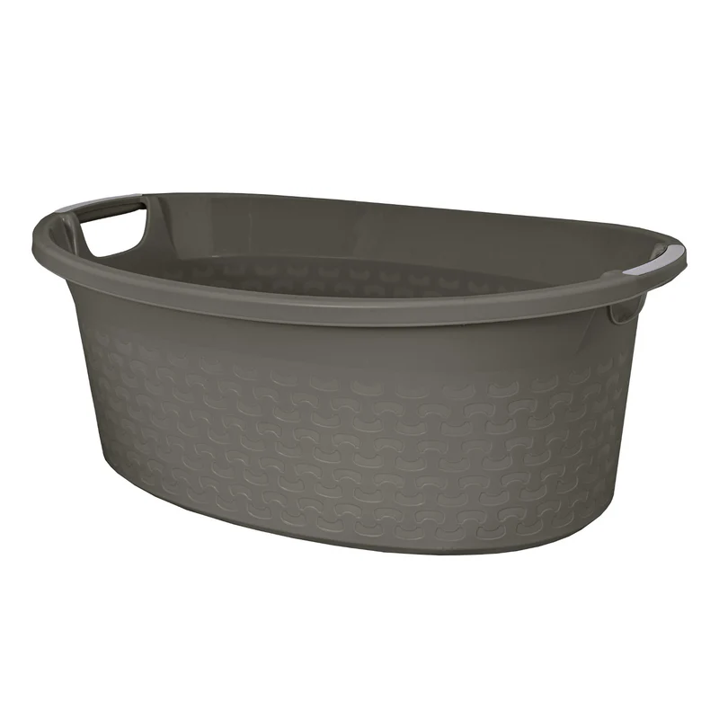 BranQ Cotton 60l Oval Laundry Bowl Laundry Basket Color Dark Melange