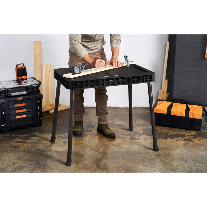Keter Ultimate Workbench, foldable, load capacity up to 453 kg, assembly in 30 seconds, large work surface with 3/4-inch holes, portable, 262936