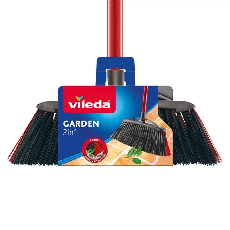 Vileda outdoor broom brush with Garden rod 2-in-1