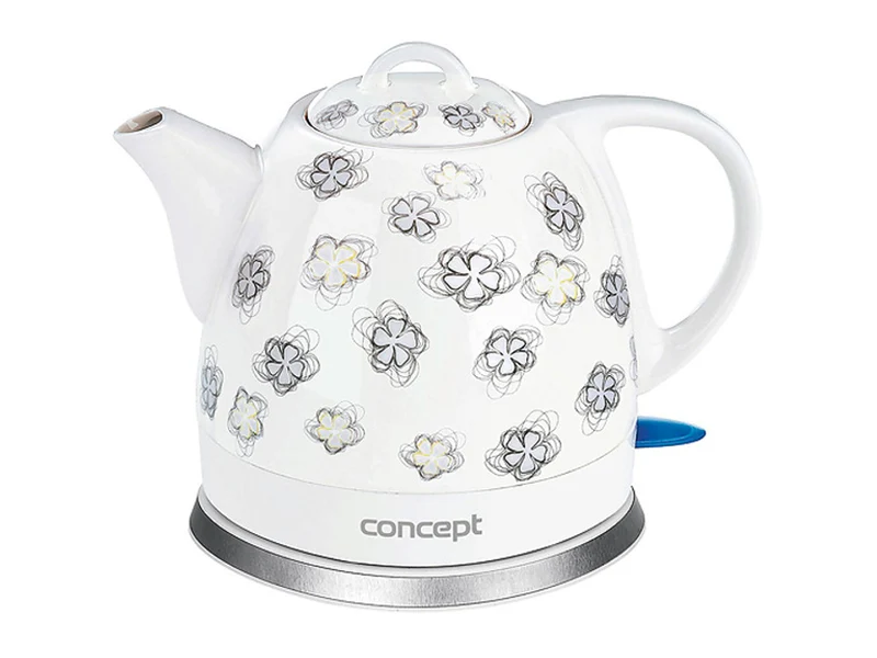 Concept RK0010NE Electric Ceramic Kettle Elegant Teapot Retro Water Level Indicator 1200W 1L