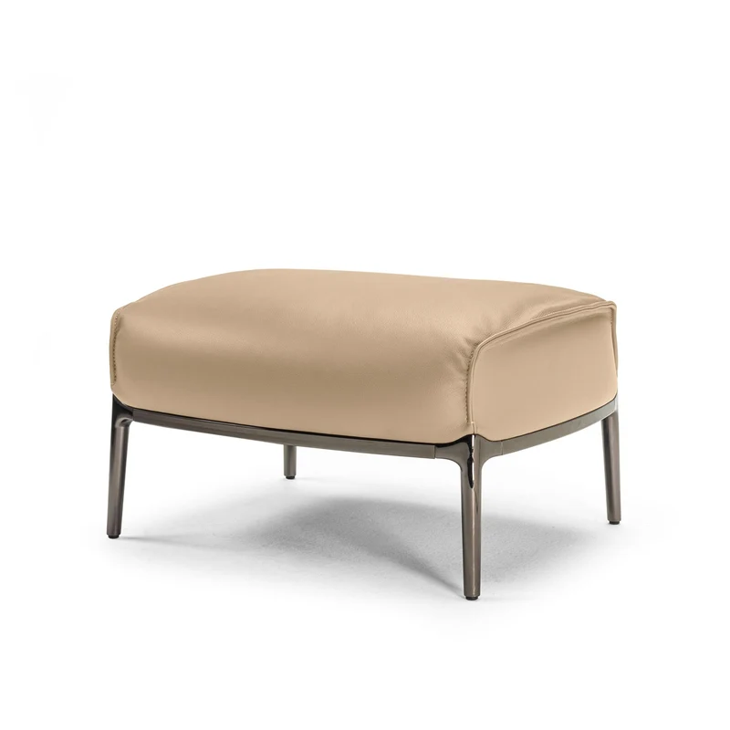 Leather Ottoman ARCHIBALD by Jean-Marie Massaud for Poltrona Frau