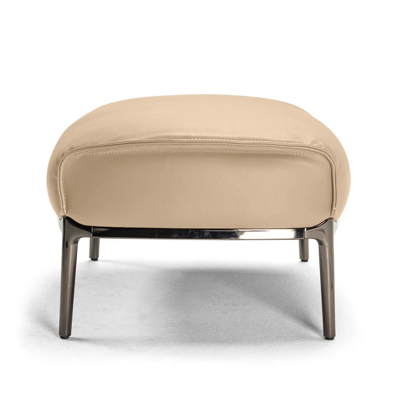 Leather Ottoman ARCHIBALD by Jean-Marie Massaud for Poltrona Frau