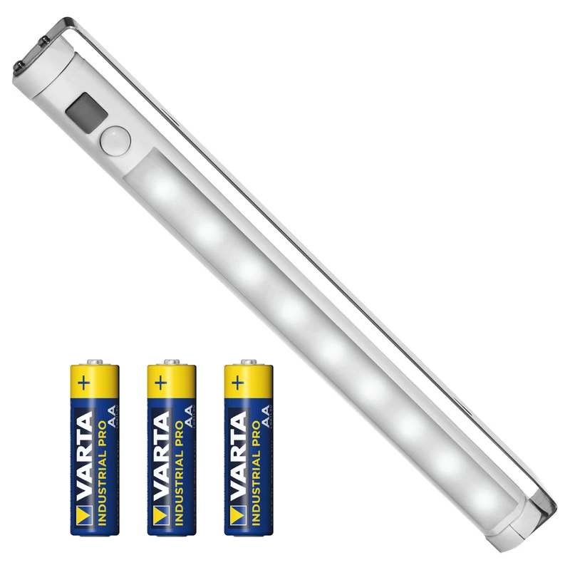 Maclean LED kitchen lamp, under-cabinet 9 SMD, battery operated, PIR sensor on/off, MCE166 + 3x Varta Industrial LR6/AA R-06 batteries