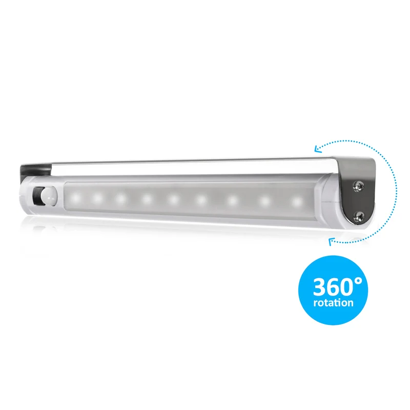 Maclean LED kitchen lamp, under-cabinet 9 SMD, battery operated, PIR sensor on/off, MCE166 + 3x Varta Industrial LR6/AA R-06 batteries