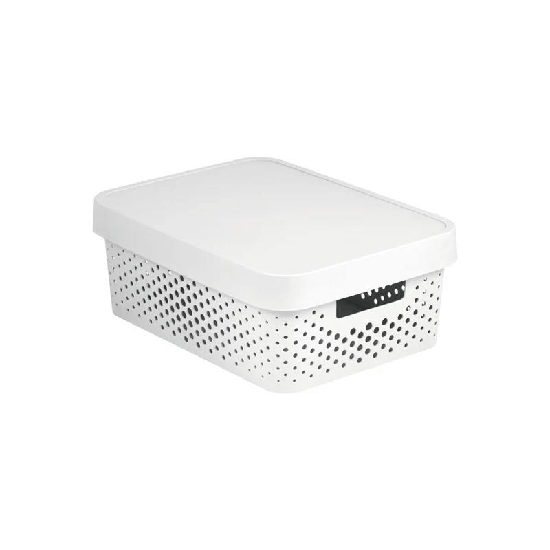Openwork container with Infinity 11L lid, white