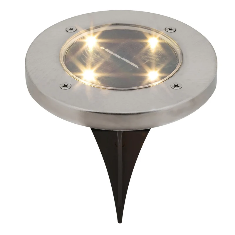 Rabalux Dannet Solar Garden Light, IP44, Satin Chrome, 7975