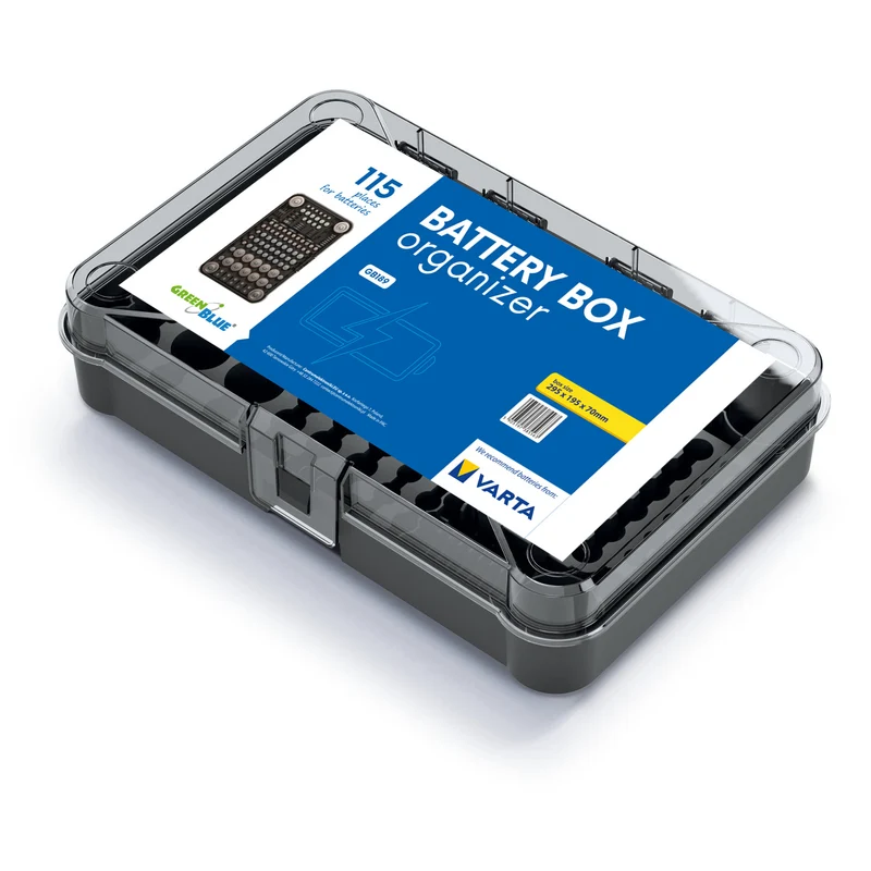 GreenBlue Varta Box GB189 battery organizer + 22x Varta Industrial AA batteries + 25x Varta Industrial AAA batteries