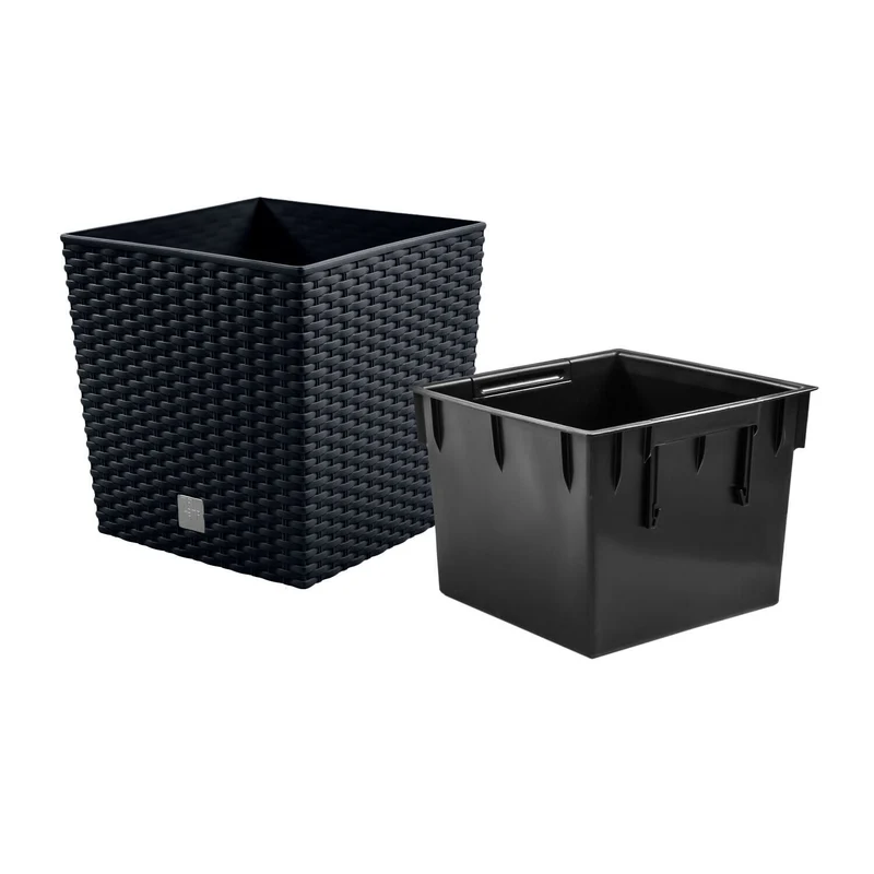 Prosperplast DRTS400L-S433 Flowerpot with insert Rato Low - anthracite