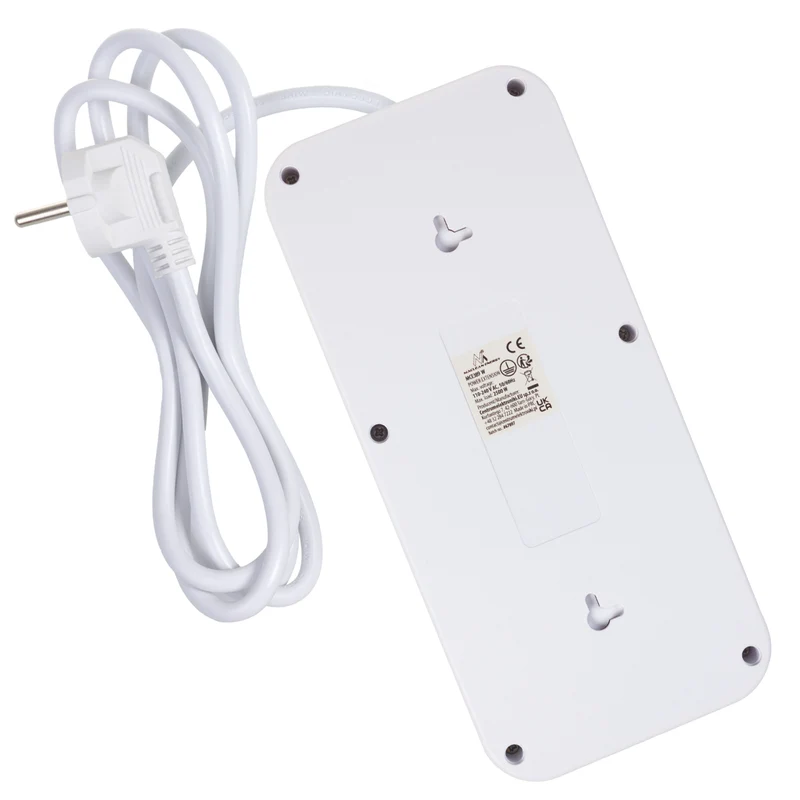 Maclean power strip, 6 socket extension + 4xUSB, 110-240V AC 50/60Hz, 2.1A max 2500W, 1.5 m, white, MCE389 W