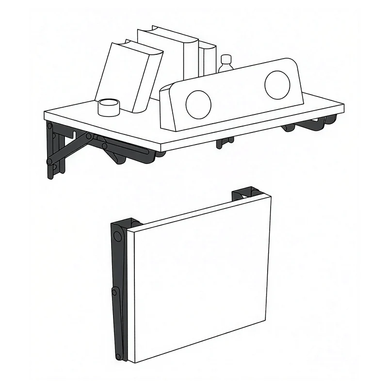 Maclean Folding Wall Shelf Bracket, min. 350 mm, max. 700 mm, max. 50 kg, 2 pieces, MC-196