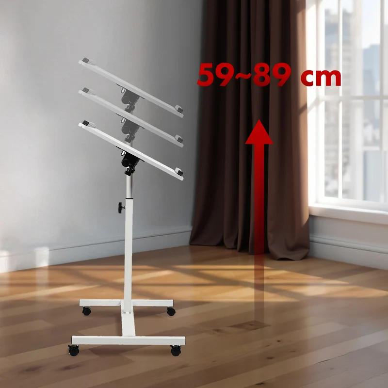 Maclean mobile desk/laptop stand, white, height adjustment 59-89cm, max. 30kg , MC-121 W