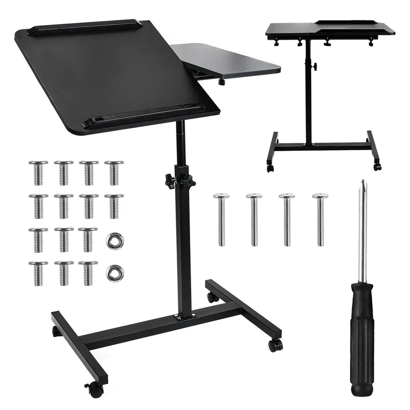 Maclean mobile desk/laptop stand, white, height adjustment 59-89cm, max. 30kg , MC-121 B