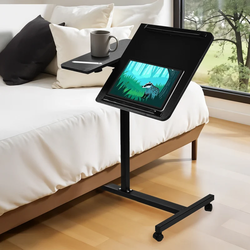Maclean mobile desk/laptop stand, white, height adjustment 59-89cm, max. 30kg , MC-121 B