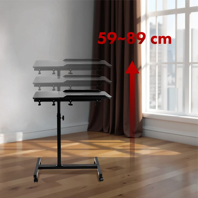 Maclean mobile desk/laptop stand, white, height adjustment 59-89cm, max. 30kg , MC-121 B