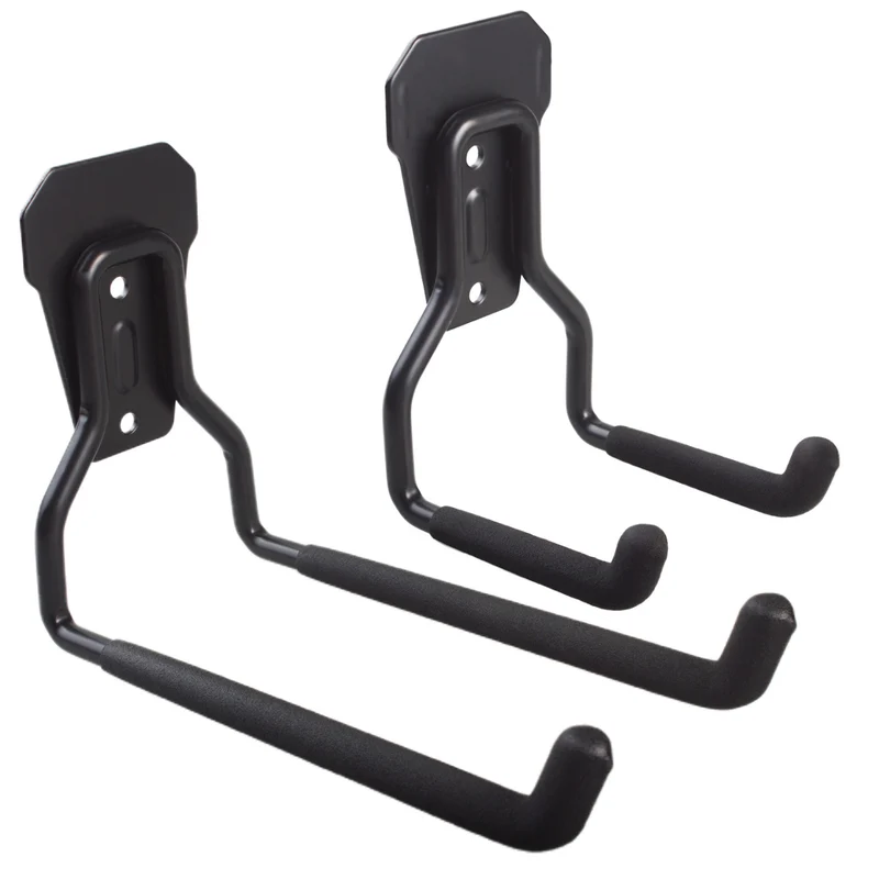 Maclean garage wall mount, for tires, gardening tools, ladder, garden hoses, steel, max load 35kg, MC-439 + garage steel wall hook 35kg black